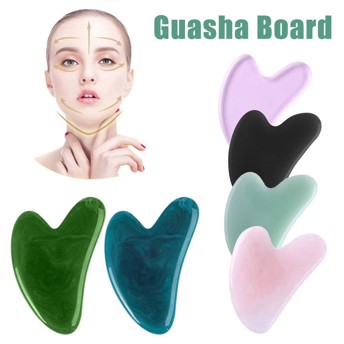 Serenity Luster Natural Jade Stone Guasha Scraper Board