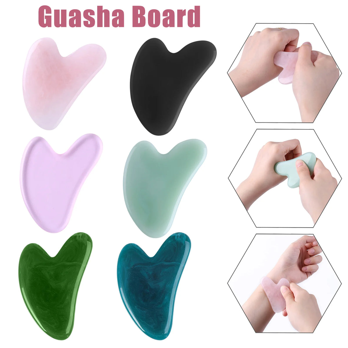 Serenity Luster Natural Jade Stone Guasha Scraper Board